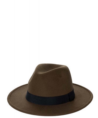 Leopard Fedora Hat HA320051 OLIVE